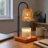 GODONLIF classic black candle warmer lamp with tulip glass shade on an office desk